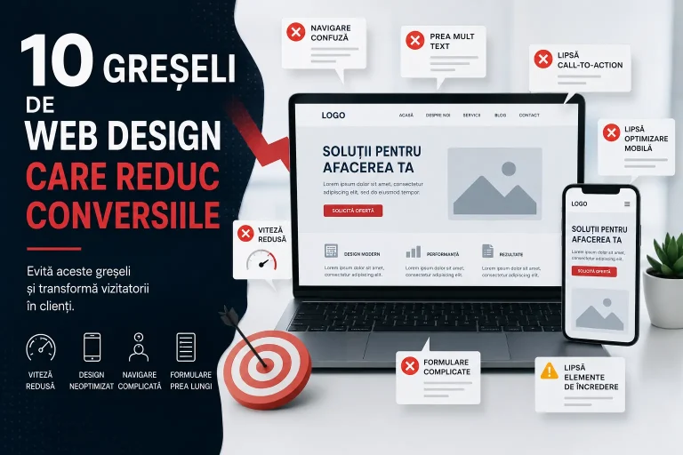 greșeli de design care reduc conversiile